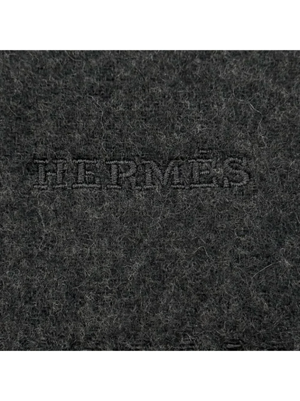 Hermes Tet A Tet Equestre Cashmere Hose Fringe Scarf Shawl Charcoal Gray